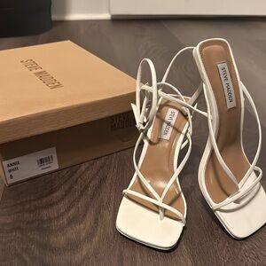 Steve Madden White Strappy Sandals